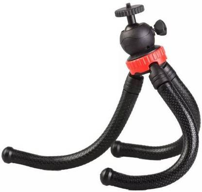 LIFEMUSIC MZ305 Mini Flexible Tripod Spider Stand Holder with Phone Holder Tripod Lightweight mobile holder with Mobile Clip Holder for DSLR Camera and All Mobile Phones Best Use for Make Videos on Tiktok,Vigo Video,Snapchat, YouTube and Dubsmash Tripod, Tripod Bracket