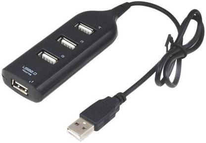 HexaGear Premium quality 4 Port High Speed 2.0 USB Hub, Plug and Play USB Hub for PC/Laptop (Black) Premium quality 4 Port High Speed USB Hub USB Hub