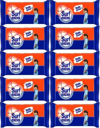 Surf excel STAIN ERASER BAR VALUE PACK 150 GM (pack of 10) Detergent Bar