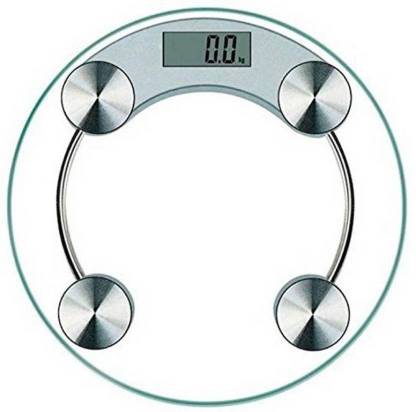 Clearex Digital Personal Bathroom Weighing Scale Machine 180 KG With Backlit LCD Display, Thick Round Transparent Glass Weighing Scale