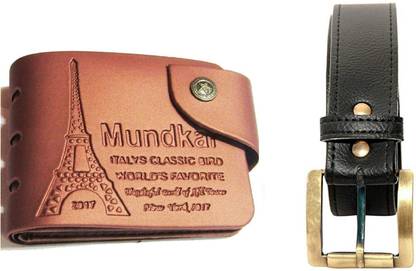 Peacock Mundkar Wallet & Belt Combo