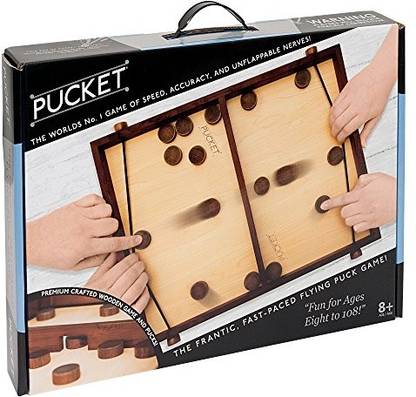 Buffalo Games Pucket The Frantic FastPaced Flying Puck Game Party & Fun Board Game