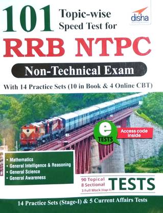 101 Topic-Wise Speed Tests for Rrb Ntpc Non Technical Exam with 14 Practice Sets (10 in Book & 4 Online CBT)