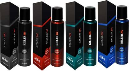 KILLER Wave, Storm, Ocean, Cyclone (150ml Each) Deodorant Spray  -  For Men & Women