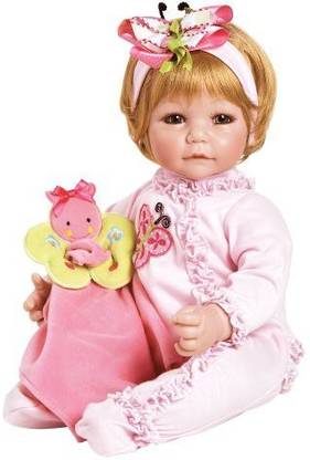 Adora  Ba Girl 20" On Beautiful Butterfly Romperpink Blanket Boo