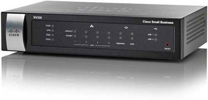 CISCO RV320 Dual Gigabit WAN VPN Router 4G Router 2.4 GHz 1000 Mbps Wifi Speed Dual Band Internal Antenna Ethernet (Cable Broadband), Both (Ethernet and ADSL)