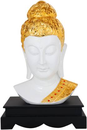 StatueStudio Buddha Head Statue for Home Decor Big Size Large Living Room Office Desk Table Outdoor Resin Sculptures figurines Vastu Sculpture Showpieces New Year Corporate Gift Item 18 Inches Decorative Showpiece  -  46 cm