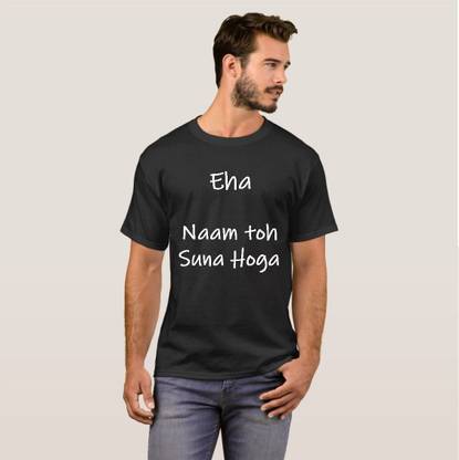 Printed, Conversational Men Black T-Shirt