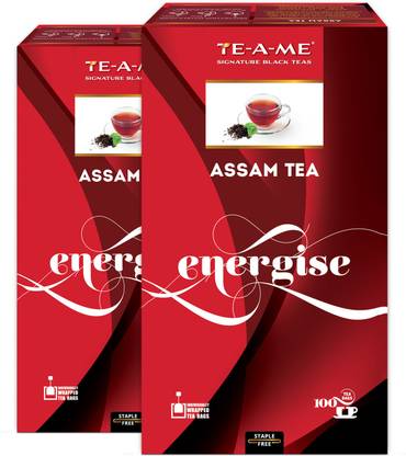 TE-A-ME Assam Pack of 2 (2X 100 = 200) Black Tea Bags Box