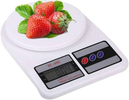 Zeom Electronic Digital 10 Kg Weight Scale Lcd Kitchen Weight Scale Machine Measure for measuring fruits,Spice,Food,Vegetable And More (Sf-400) Weighing Scale -003 Weighing Scale  (White) Weighing Scale