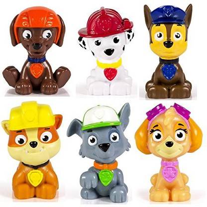 SPIN MASTER Paw Patrol Mini Figures Set of Six Rocky Zuma Skye Rubble Marshall Chase
