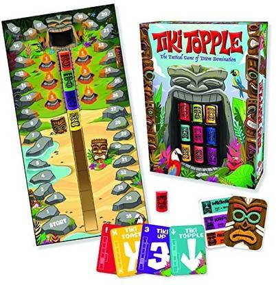 Gamewright Tiki Topple The Tactical Board Game of Totem Domination Board Game Party & Fun Board Game