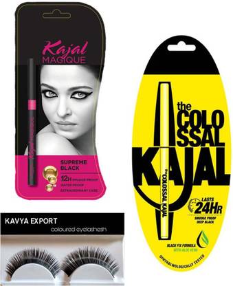 Kavya Export Deep Blac Magic Kajal & Colo Kajal With Eyelashes
