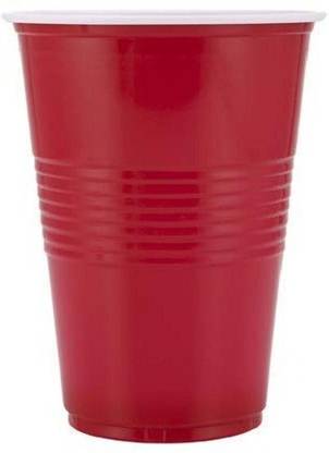TOTAL HOME (Pack of 50) Set of 50Pcs Ping Pong Red Color Beer Glasses of Party Glass Beer Glass