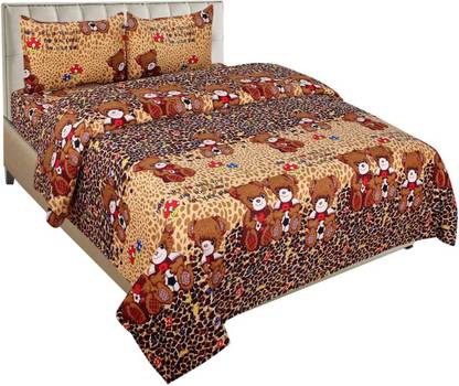 Megamall Microfiber Double Flat 144 TC Cartoon Bedsheet