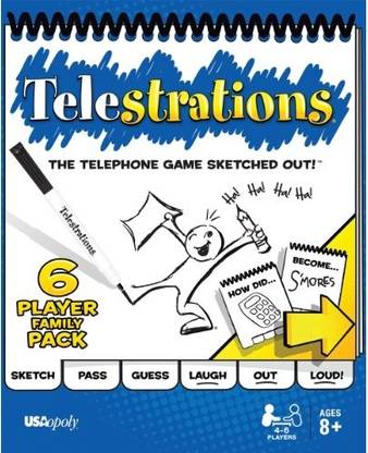 USAopoly Telestrations Original 6 Player Board Game Party & Fun Board Game