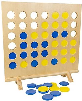 Intex Syndicate Ltd Giant Wooden 4inARow Game Wooden Strategy Game Party & Fun Board Game
