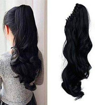 Maahal Ponytail for Girls, Artificial , Black, Pack of 1 Hair Extension