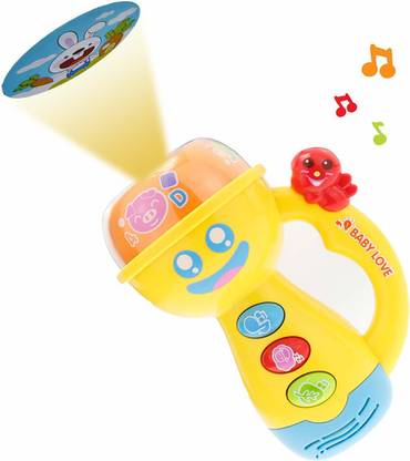 Kiddale Baby Flashlight Projector Torch Music and light