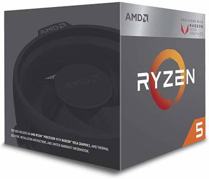AMD Ryzen 5 2400G with Radeon RX Vega 11 Graphics (YD2400C5FBBOX) 3.6 GHz Upto 3.9 GHz AM4 Socket 4 Cores 8 Threads 2 MB L2 4 MB L3 Desktop Processor