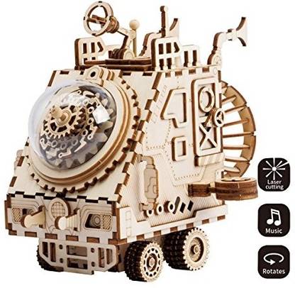 ROBOTIME Wooden 3D Puzzle Robot Space Vehicle Craft