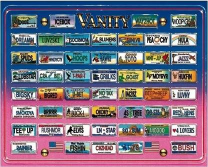 American Puzzles Vanity 50 State License Plate Jigsaw Puzzle 1000 Pieces by Lewis Johnson