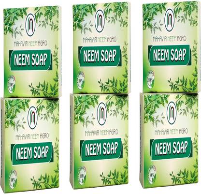 Mahavir Neem Agro Neem Soap- Pack Of 6 (75gm Each)