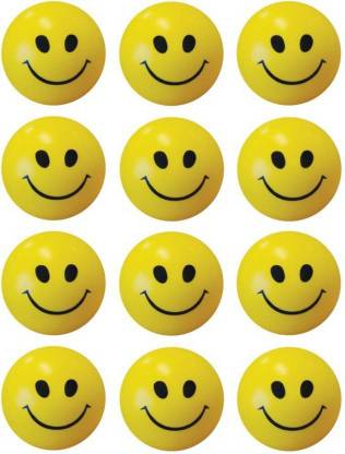 SHOPEE 12 Pcs SET OF SMILEY FACE SQUEEZE BALL  - 8 cm