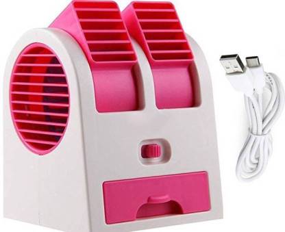 Aerizo Mini Portable Dual Bladeless Small Air Cooler Powered by USB & Battery MPC-100 USB Fan