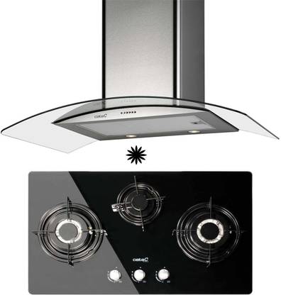 Cata Combo Offer C Glass 60 CM Chimney + CI 712 Built in Hob Wall Mounted Stainless Steel 1150 CMH Chimney