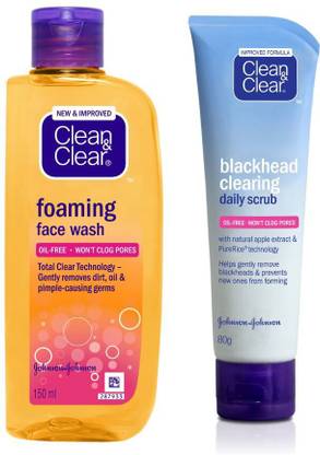 Clean & Clear Foaming Facewash + Blackhead Clearing Daily Scrub