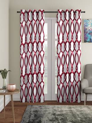Cortina 210 cm (7 ft) Polyester Semi Transparent Door Curtain (Pack Of 2)
