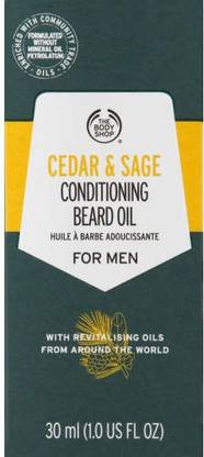 THE BODY SHOP CEDAR & SAGE CONDITIONING BEARD OIL FOR MEN 30 ML IMPORTED Hair Oil