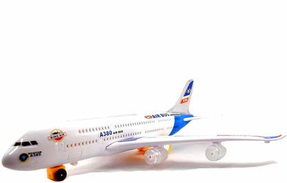 SALEOFF Musical AeroPlane Airbus Bump & Go Action Toy with Sound & Light-430