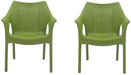 Supreme Cambridge Set of 2 Chairs, Mehendi Green Plastic Cafeteria Chair
