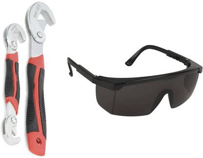 Burhani tools Snap n grip wrench set 9-32 mm and welding safety goggle black pack of 2 Hand Tool Kit