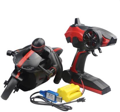 Crazy Toys LATEST Remote Control Motorcycle 2.4 GHz Rechargeable LED Head Lamps and Performance Grip Tires bike