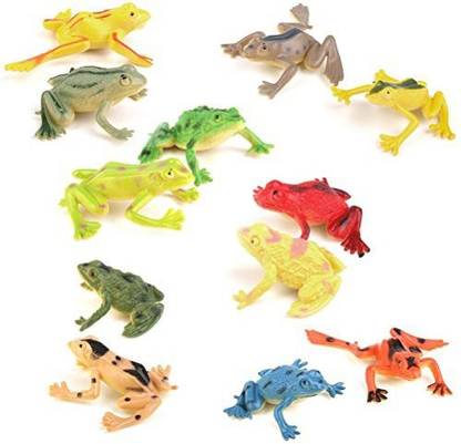 PIXNOR Toy Figure Model Plastic Frog Figures Kids Toy Set 12 Pieces