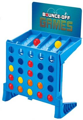 Kiddale Bounce off Connect 4 games with 25 balls : a perfect family game-Blue Party & Fun Board Game