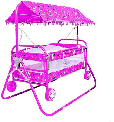 Avani MetroBuzz Pink Baby Cradle Cot Cum Stroller Pink_Cradle_007 Bassinet