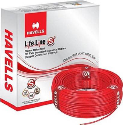 HAVELLS FR PVC, PVC 2.5 sq/mm Red 90 m Wire