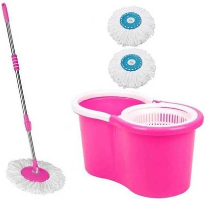 Mr.Kalkha Magic Spin Mop 360° Rotating Pole & Bucket Wet & Dry Mop Set