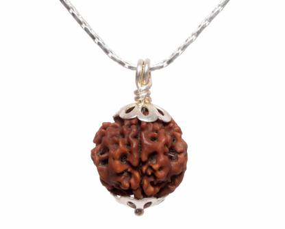 Parashara ARKAM Four Mukhi Rudraksha with Silver Wood Pendant