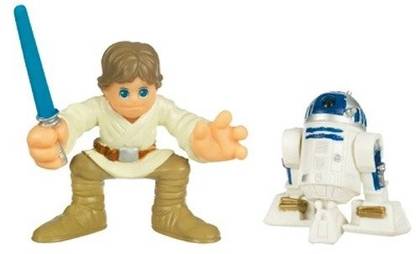 Hasbro Star Wars Galactic Heroes 2008 Luke Skywalker R2D2 Mini Figure 2Pack