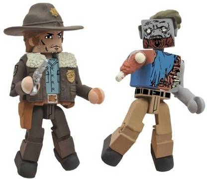 Diamond Select Toys Walking Dead Minimates Series 1 Rick And Roamer Zombie 2Pack