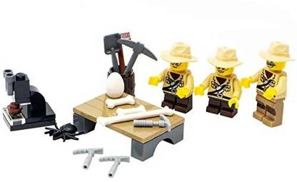 LEGO Paleontologist With Two Student Kids Toy Custom Fossil Excavation Minifigure