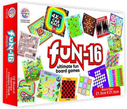 Krivan Ratana EXCITING FUN-16 BOARD GAME. 16 BOARD GAMES IN A BOX. Board Game Party & Fun Board Game