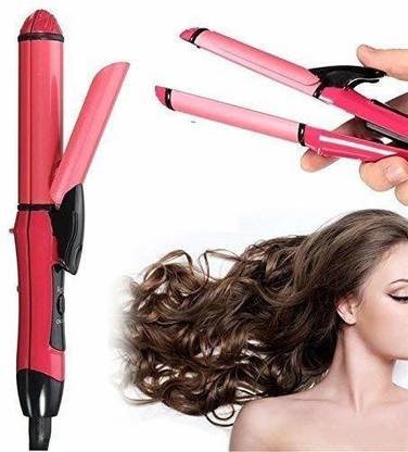 Cloudrevel NHC-2009 2 IN 1 Multi-Function Hair Straightener and Curler Device for woman (Pink) Hair Straightener