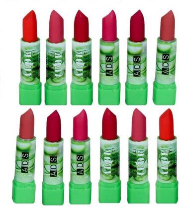 ads aloe vera extract multicolour lipstick (Set of 12)