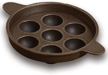 Bharath Agencies Bharath Agencies Cast Iron Appam Patra /Paniyarakkal /Paddu Paniyarakkal (Cast Iron) Paniarakkal 9 L capacity 22 cm diameter